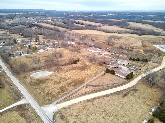 aerial view featuring a rural view