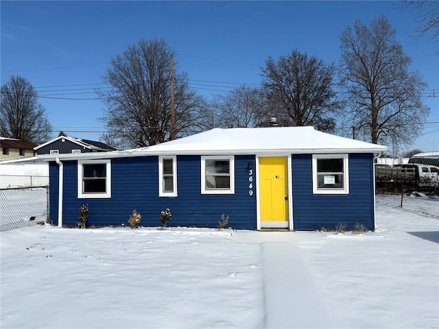 view of front of home with fence