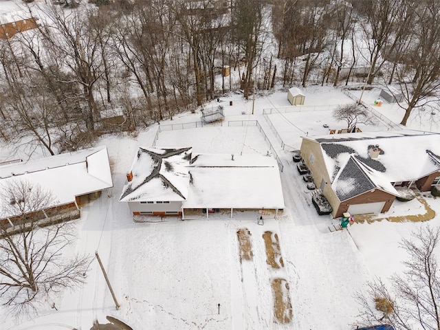 view of snowy aerial view