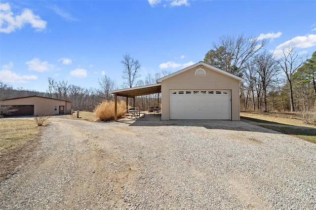 garage with driveway