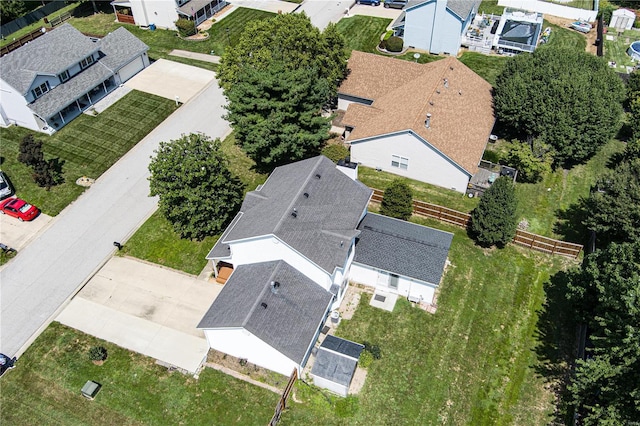 aerial view with a residential view