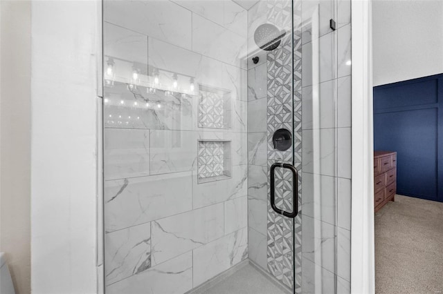 full bathroom featuring a stall shower