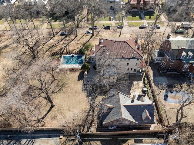 bird's eye view with a residential view