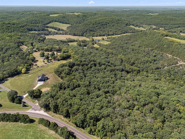 bird's eye view with a view of trees