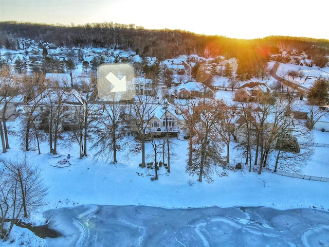 view of snowy aerial view