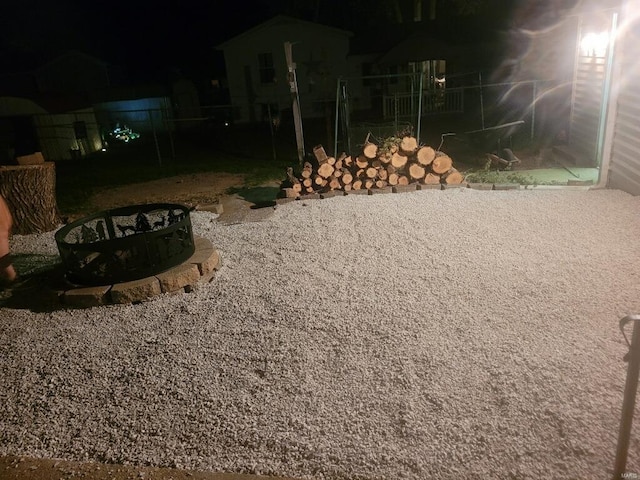 exterior details featuring a fire pit