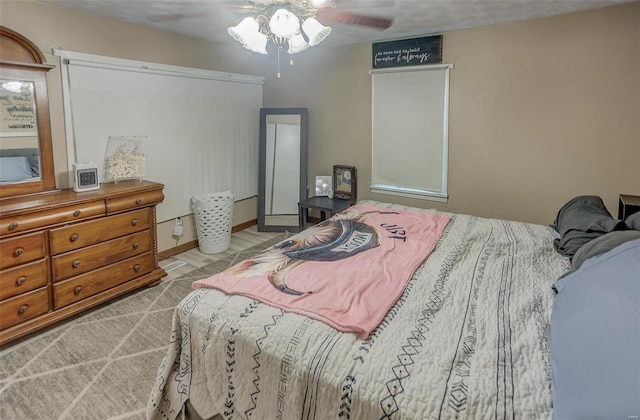 bedroom featuring a ceiling fan