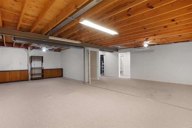 basement featuring carpet floors