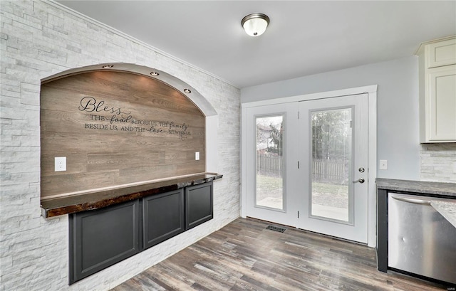 interior space with wood finished floors