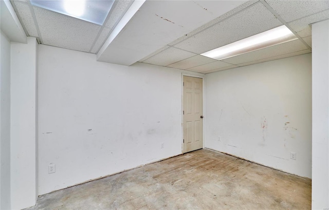 finished basement with a drop ceiling