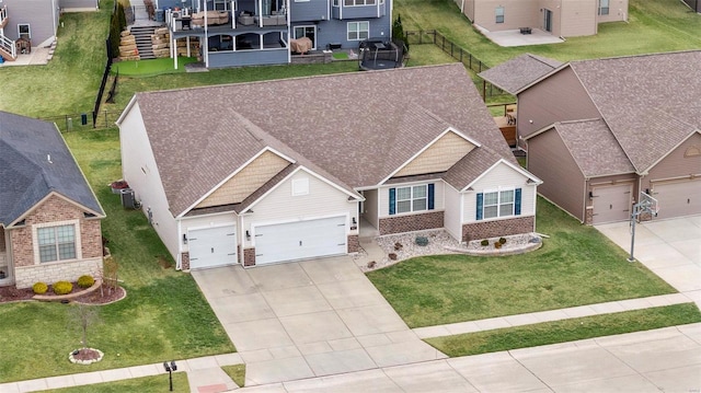 aerial view featuring a residential view