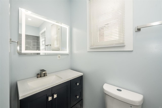 bathroom with toilet and vanity