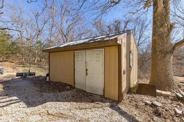 view of shed