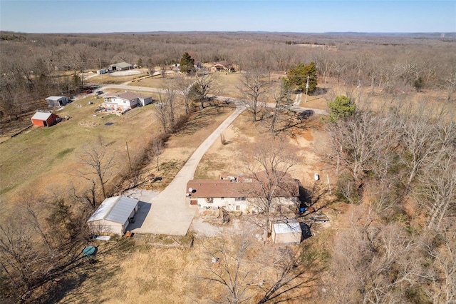 drone / aerial view featuring a rural view