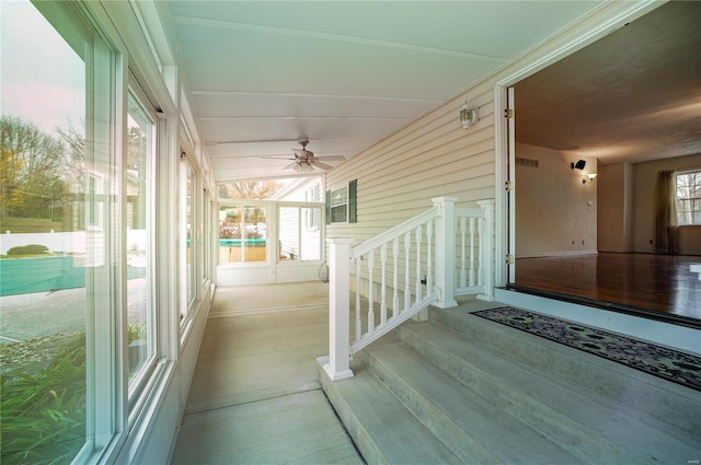 hallway with stairs