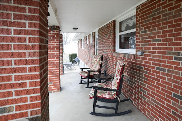 view of patio featuring covered porch