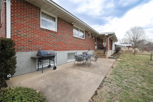 view of patio / terrace with a grill