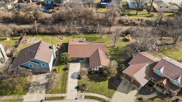 aerial view featuring a residential view