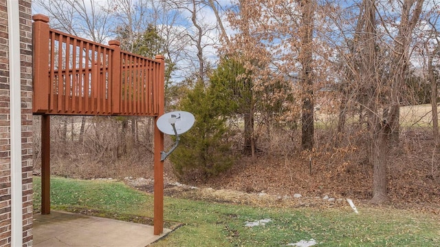 view of yard with a deck