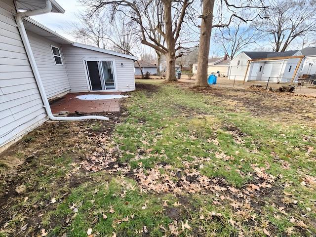 view of yard featuring a patio area and fence