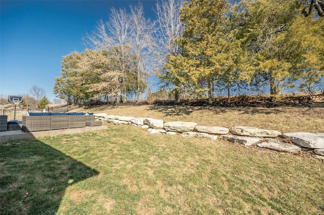 view of yard featuring fence