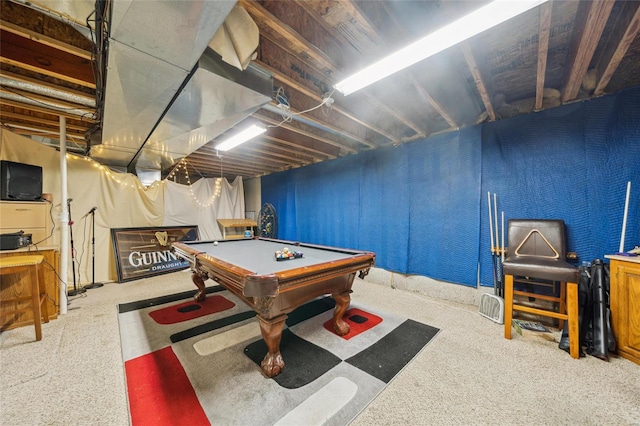 recreation room featuring pool table