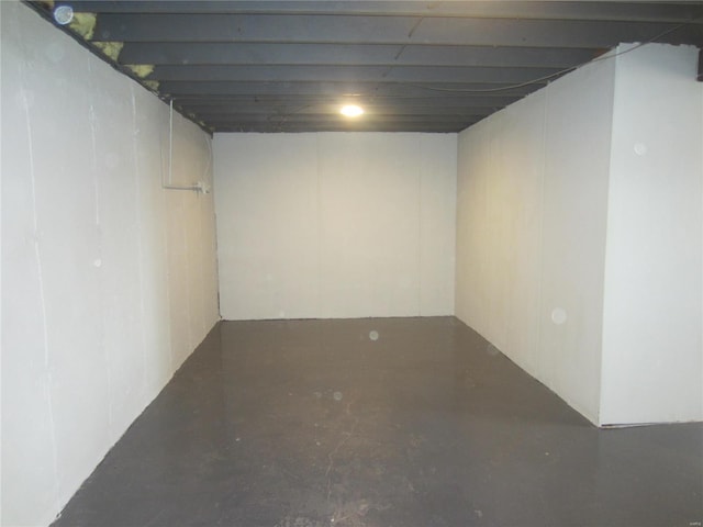 view of finished basement