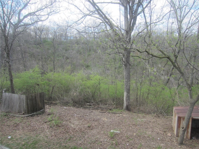 view of yard featuring a view of trees