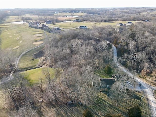 drone / aerial view with a rural view