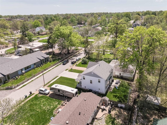 bird's eye view with a residential view