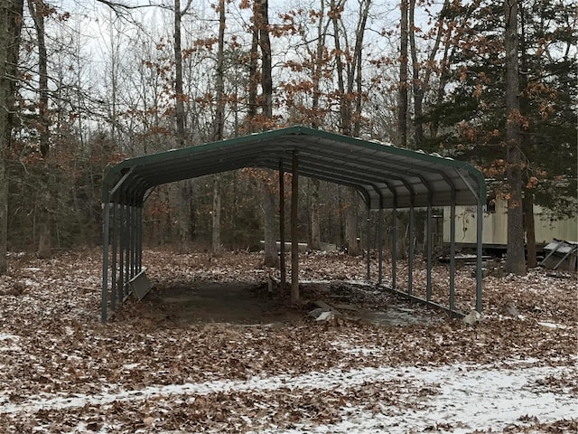 view of parking featuring a carport