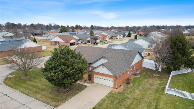 bird's eye view featuring a residential view