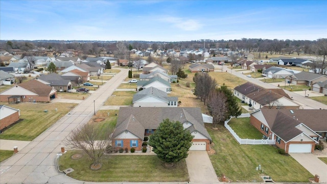 aerial view with a residential view