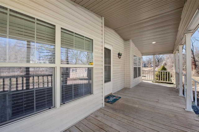 deck with covered porch