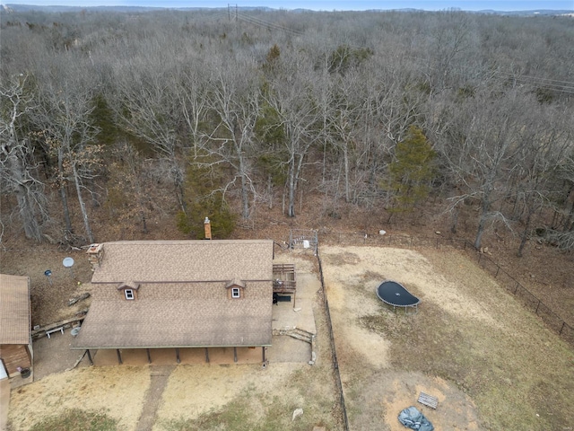 drone / aerial view with a forest view