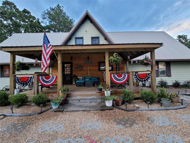 view of front of home with metal roof