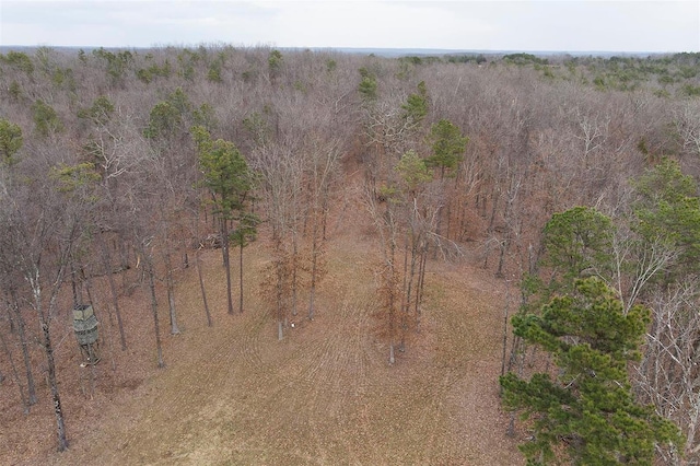 aerial view with a wooded view