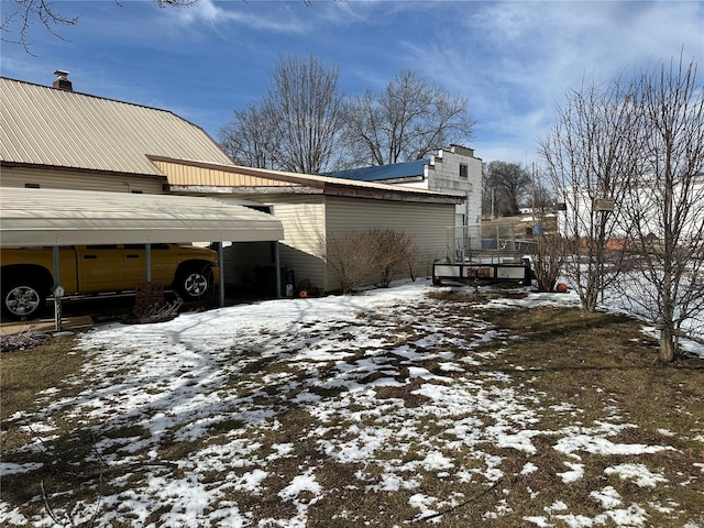 view of snow covered exterior