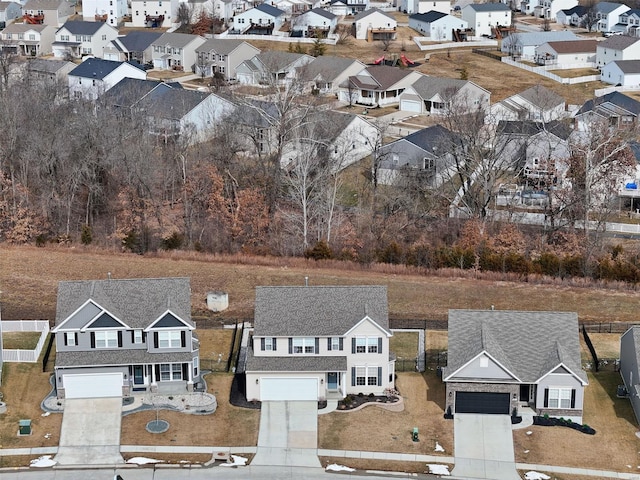 bird's eye view with a residential view