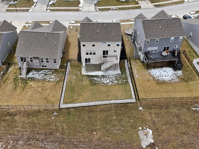 bird's eye view with a residential view