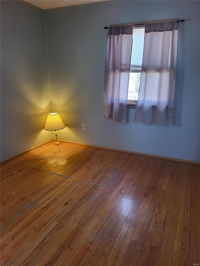 spare room with wood-type flooring