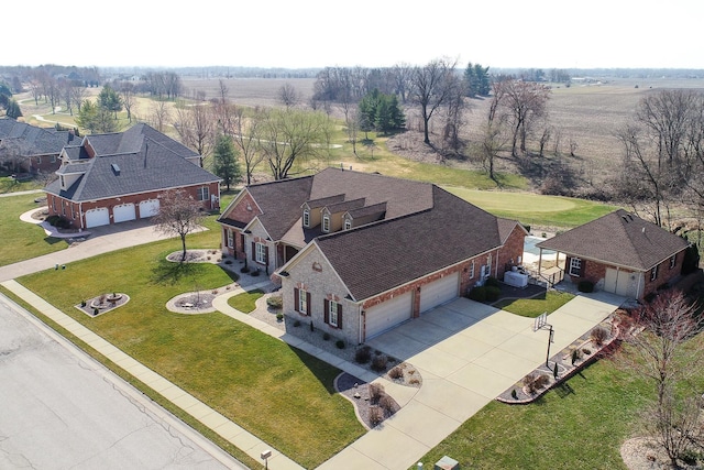 bird's eye view with a rural view