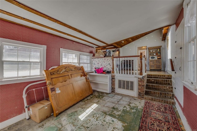 interior space with lofted ceiling