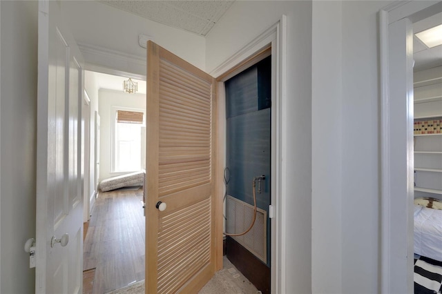 corridor featuring wood finished floors