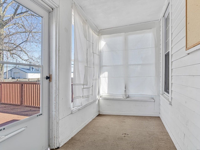 view of unfurnished sunroom