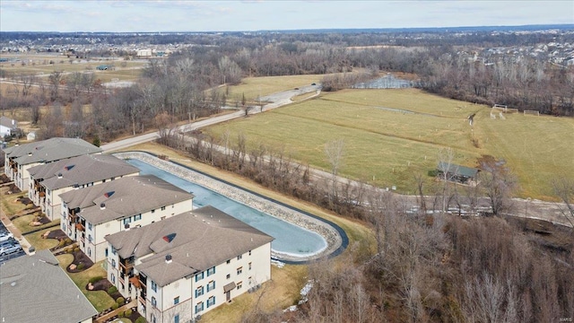 drone / aerial view featuring a rural view