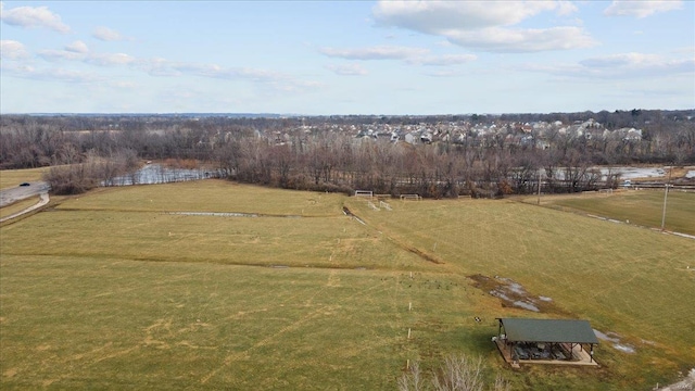 drone / aerial view featuring a rural view