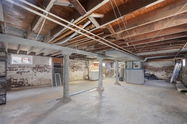 basement with washer / clothes dryer