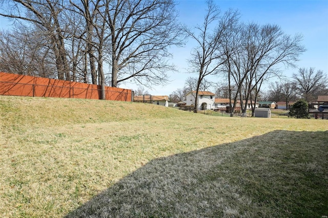 view of yard featuring fence