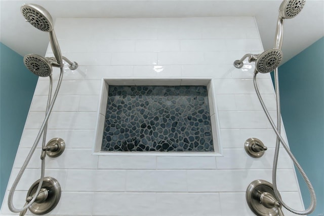 interior details with tiled shower